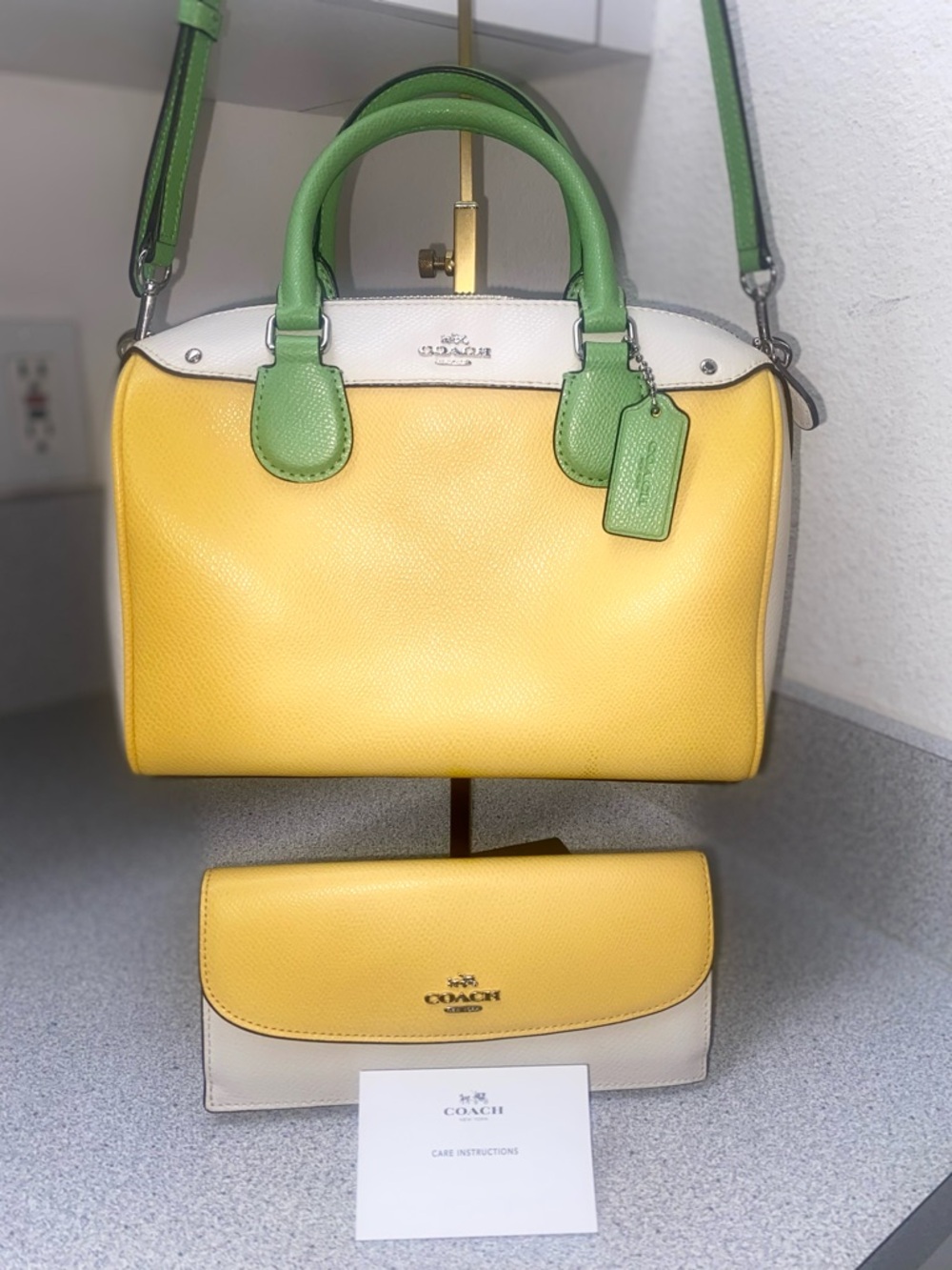 Coach Colorblock Canary/Multi Soft Wallet/Mini Bennett Satchel EUC - Picture 2 of 14